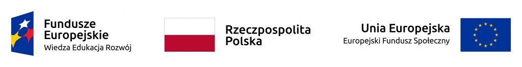 Loga projektowe: Fundusze Europejskie, Rzeczpospolita Polska, Unia Europejska