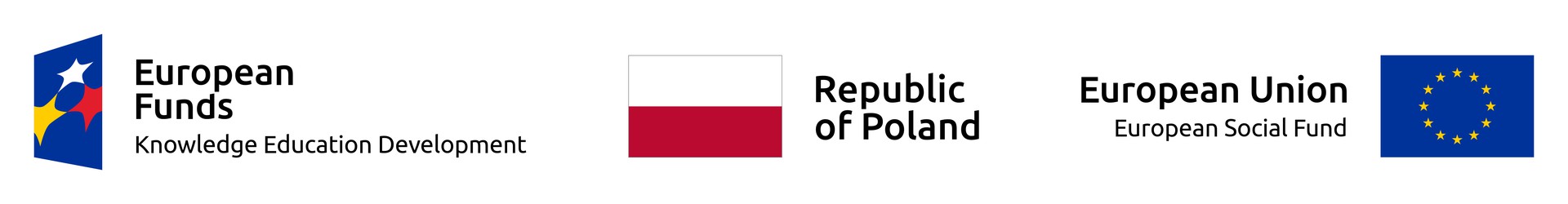 Logo of European Funds, Flag of Republic of Poland, Flag of European Union 